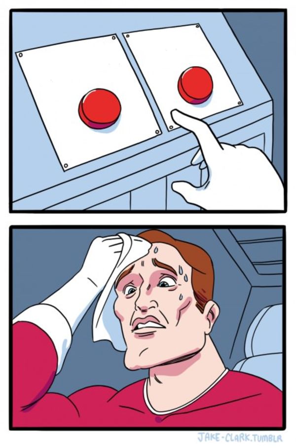 Two Buttons meme about Unwilted