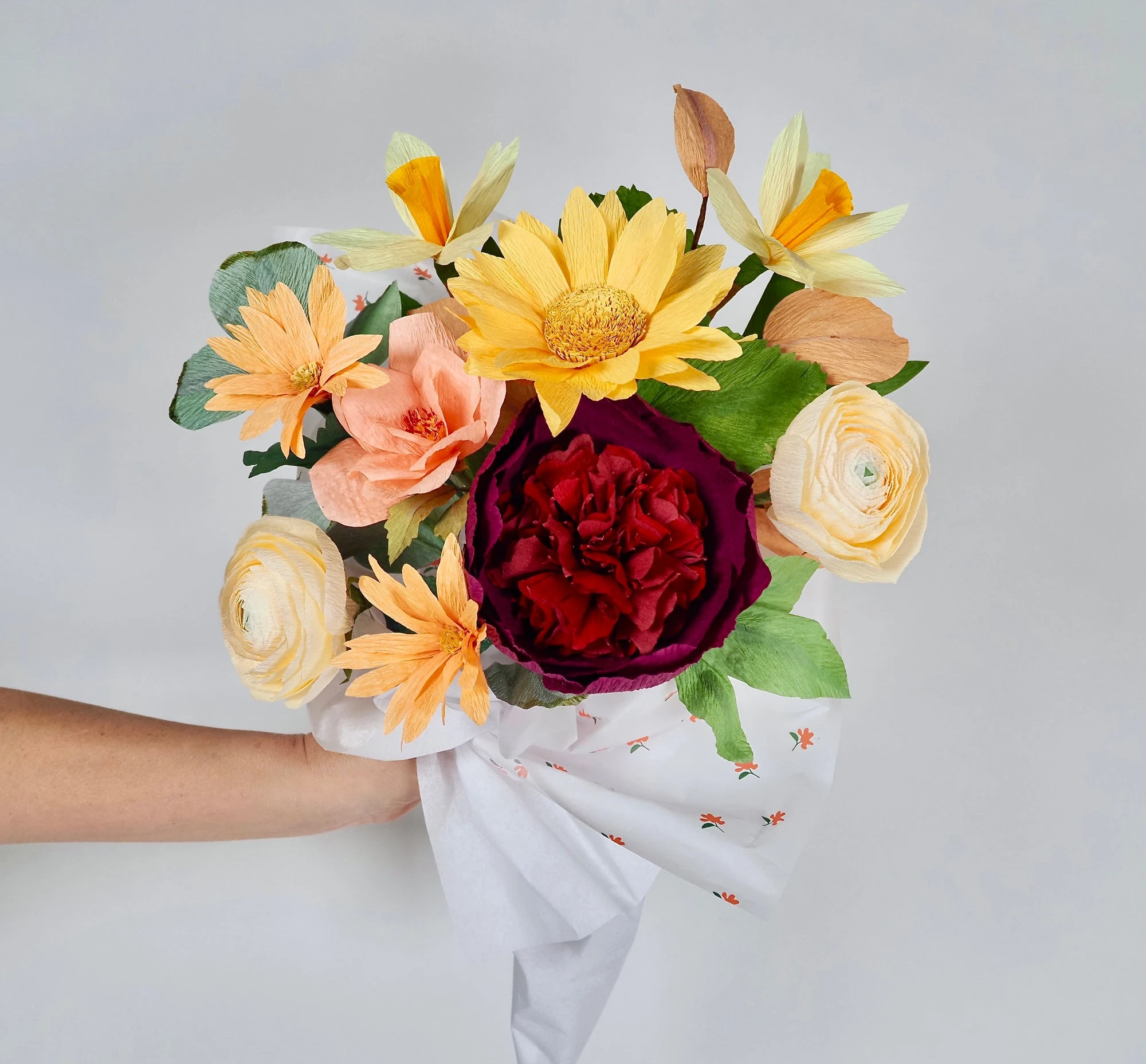 Lazy Sunday | Paper Flower Bouquet with Sunflower - unwilted